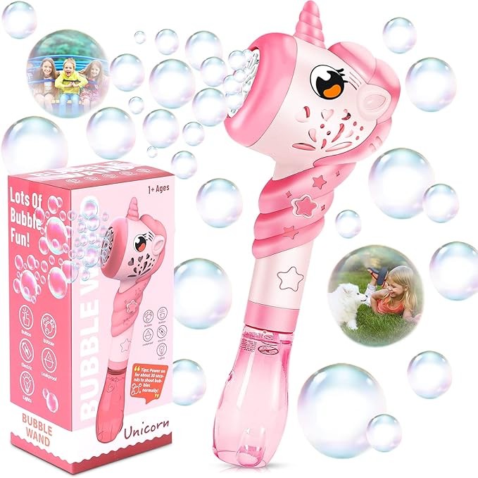 Princess Bubble Wand Toy with Light for Kids - Includes Bubble Solution