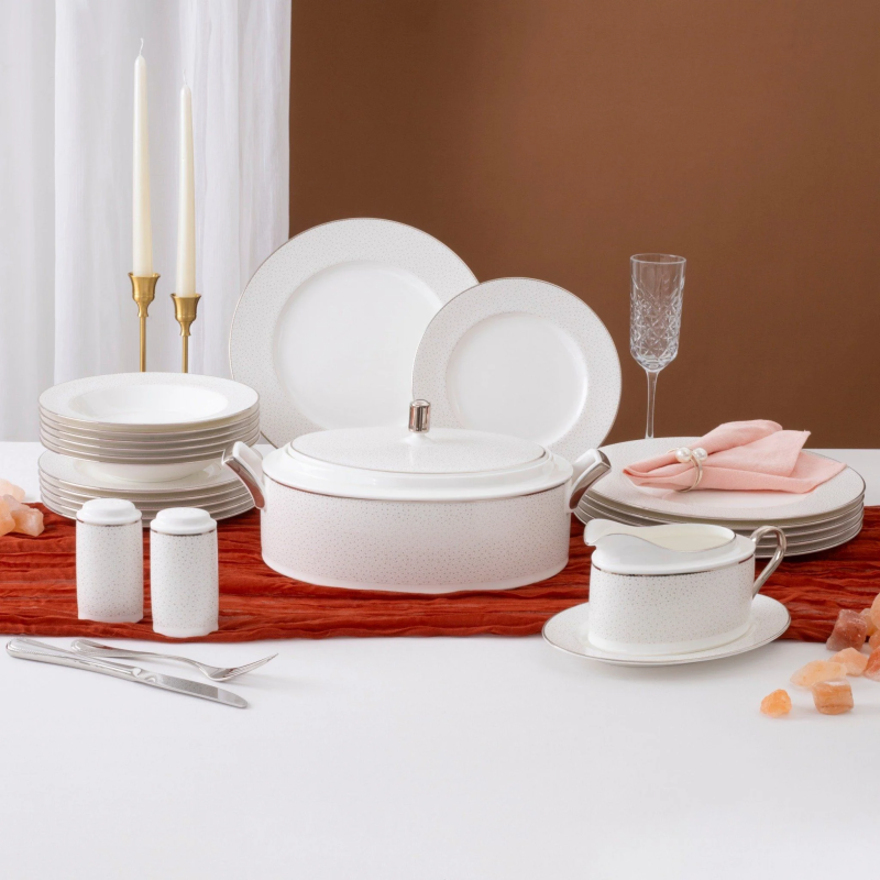 22-piece European-style dinnerware set (for 6 people) bone china | Broome Street 4913L - D024AP
