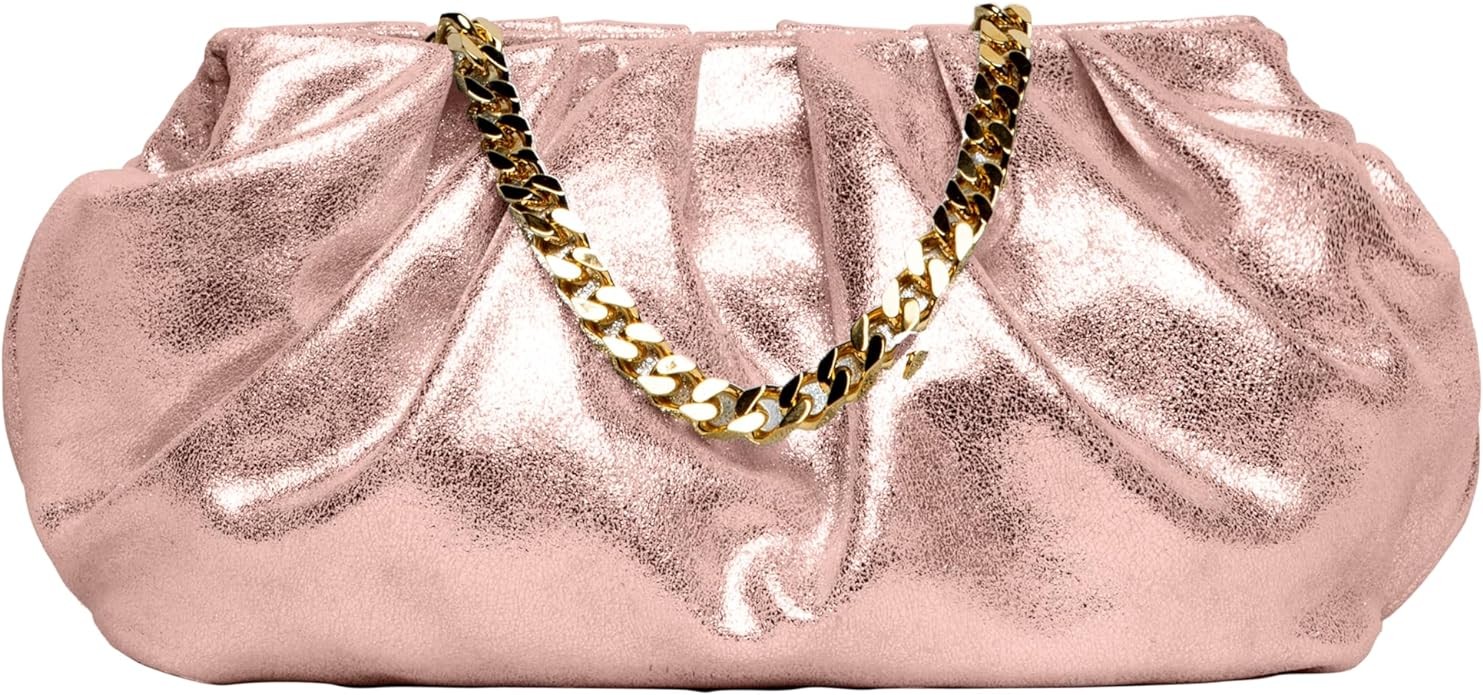 Liselle Kiss Julie Shoulder Metallic Suede Bag