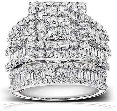 Kobelli Diamond Engagement Ring and Wedding Band Set 2 3/5 carats (ctw) in 14K White Gold