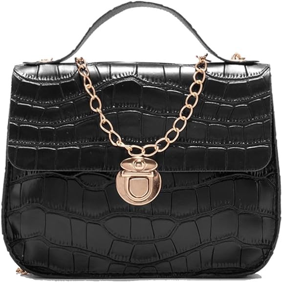 PETOSA Durable Shoulder Bag Compact Size Fashionable Design Organizered Crossbody Bag for Women-black