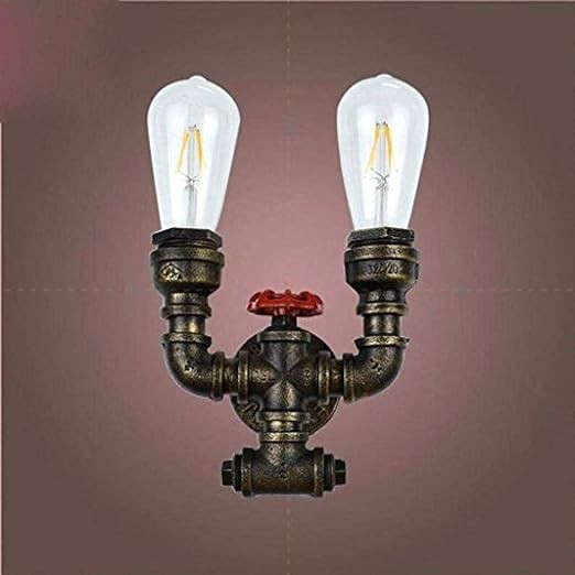 CHCDP Wall Lamp - Wall Lamp, Angle Adjustable Industrial Rustic Wall Sconces with Plug in Hardwired Switch Glass Shade Retro Iron