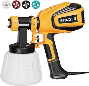 VONFORN Paint Sprayer, 700W HVLP Spray Gun with Cleaning & Blowing Joints, 4 Nozzles and 3 Patterns, Easy to Clean, for Furniture, Cabinets, Fence, Walls, Door, Garden Chairs etc. VF803