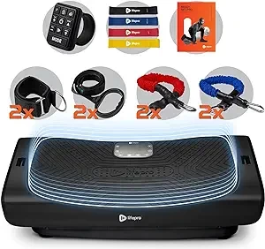 LifePro Rumblex 4D Pro Vibration Plate - Whole Body Vibration Platform Exercise Machine - Home Workout Equipment for Weight Loss, Toning & Wellness - Full Bundle of Bands, Straps & Accessories