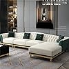 CHCDP Sofa Postmodern Living Room Corner Combination Size Apartment Villa Leather Sofa