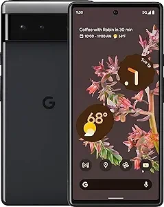 Google Pixel 6 – 5G Android Phone - Unlocked Smartphone with Wide and Ultrawide Lens - 256GB - Stormy Black & Pixel 6 Case - Phone Case with Dual-Layer Shock-Absorbing Protection - Stormy Sky