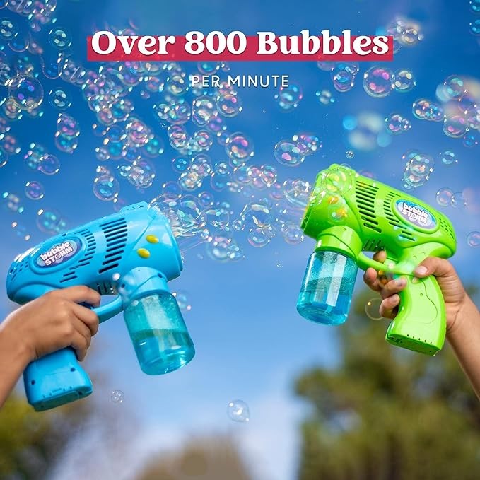 JOYIN 3 Bubble Guns Kit with 3 Bubble Solutions for Kids, Bubble Blaster for Summer Toy, Party Favors, Outdoor & Indoor Activity, Birthday Gift, Bubble Blower