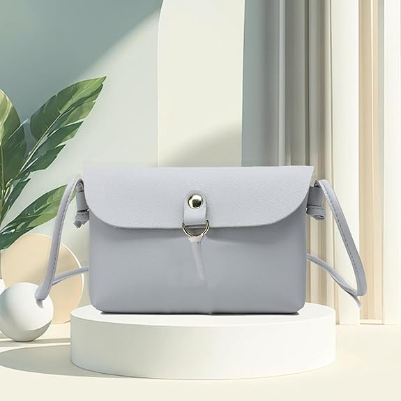 PETOSA Versatile PU Leather Crossbody Bag Stylishand Durable Shoulder Bag-Grey
