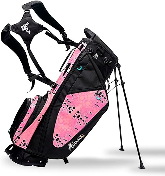 Frogger Function Golf Bag for Men and Women with Stand | Ultra Lightweight Golf Club Bags with 7 Spacious Pockets, 2 Integrated Latch-it Receivers and Ergonomic Dual Shoulder Straps