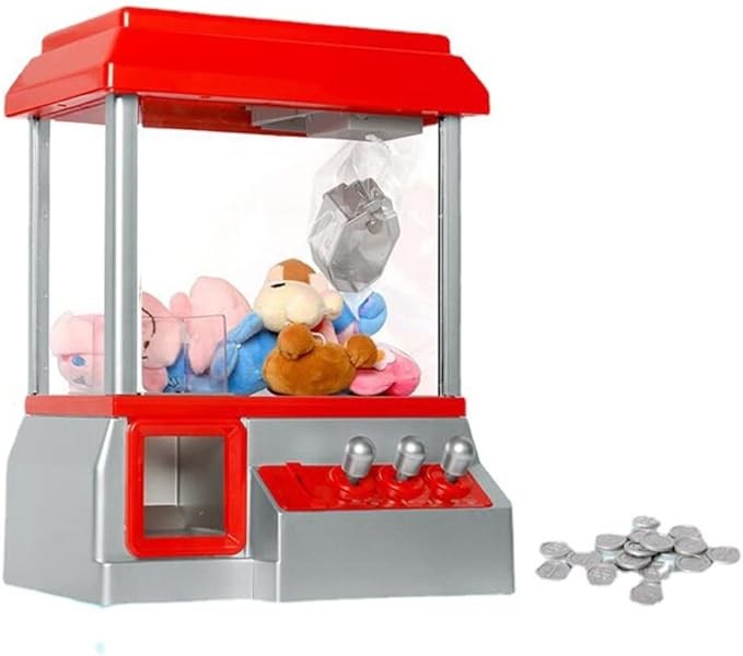 Claw Machine with 20 Reusable Tokens, Mini Candy and Toy Grabber Dispenser, Electronic Arcade Game for Kids and Parties, Ages 3+