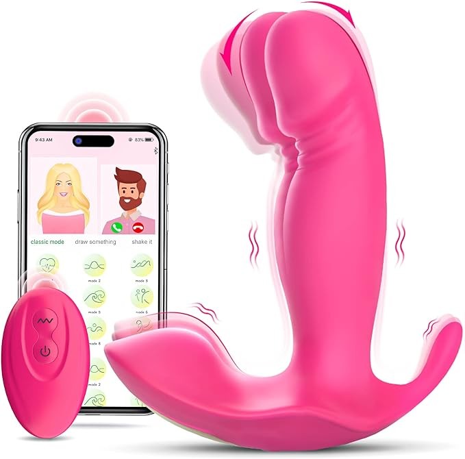 Wearable G Spot Dildo Vibrators Adult Sex Toys for Women or Men, App Remote Control Panty Mini Vibrator with 10 Quickly Wiggling & Vibrating Modes Panties Quite Rose Toy Sex Machine
