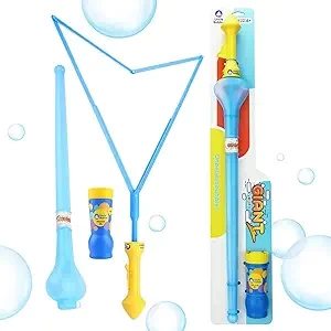 Uncle Bubble Giant Bubble Wands | 3-Piece Set Pack - Includes Wand, Big Bubble Sword and 8oz Ultra Bubble Solution | Outdoor Toy for Kids, Boys, and Girls (Giant Bubble Wands, UB112, 1, UB112)
