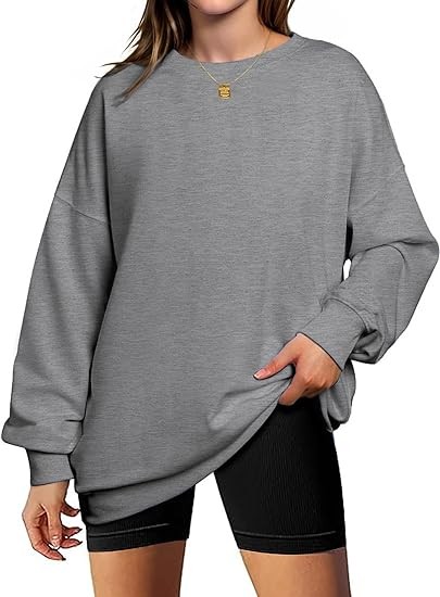 Zeagoo Womens Oversized Sweatshirts Graphic Print Long Sleeve Crewneck Lightweight Hoodies Thin Casual Loose Pullover Tops