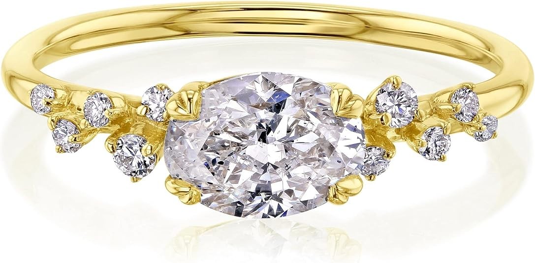 Kobelli 1.13 ct tw Romantic East-West Oval Diamond Ring