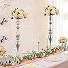 Sziqiqi Floral Table Centerpiece Wedding Silver Wedding Decoration - Floral Metal Stand Path Lead Table Centerpiece Riser 27.5 Inch