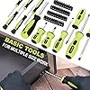 FASTPRO 220-Piece Home Tool Set, Household Repairing Tool Kit, with 12-Inch Wide Mouth Open Storage Tool Bag, Green