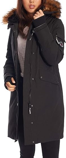 ALPINE NORTH Women’s Vegan Down Long Parka Jacket - Water Repellent, Windproof, Warm Insulated Winter Coat with Faux Fur Hood