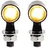 Front Amber Universal Motorcycle LED Turn Signals, Mini Blinker for Harley Scooter ATV UTV Honda Kawasaki Suzuki Triumph Yamaha-2Pcs