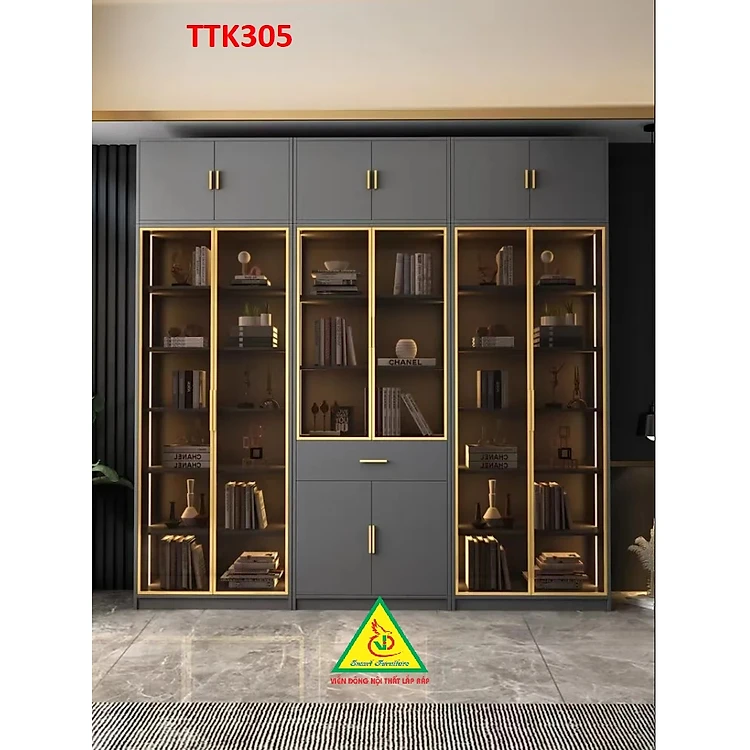 TTK305 glass door decorative cabinet - Viễn Đông ADV assembled furniture