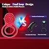 Vibrating Cock Ring with Rose Clitoral Stimulator, Pleasure Penis Ring Vibrator Couples Adult Sex Toys for Men Women, 7 Vibrations Male Couple Sex Toy