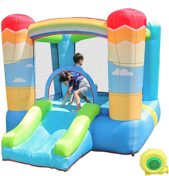Inflatable Bounce House for Toddlers, Indoor Bounce House with Slide, Bouncy Castle for Kids Outdoor,Jumping House Slide with Blower,Extra Thick Material Bouncers for Kid.