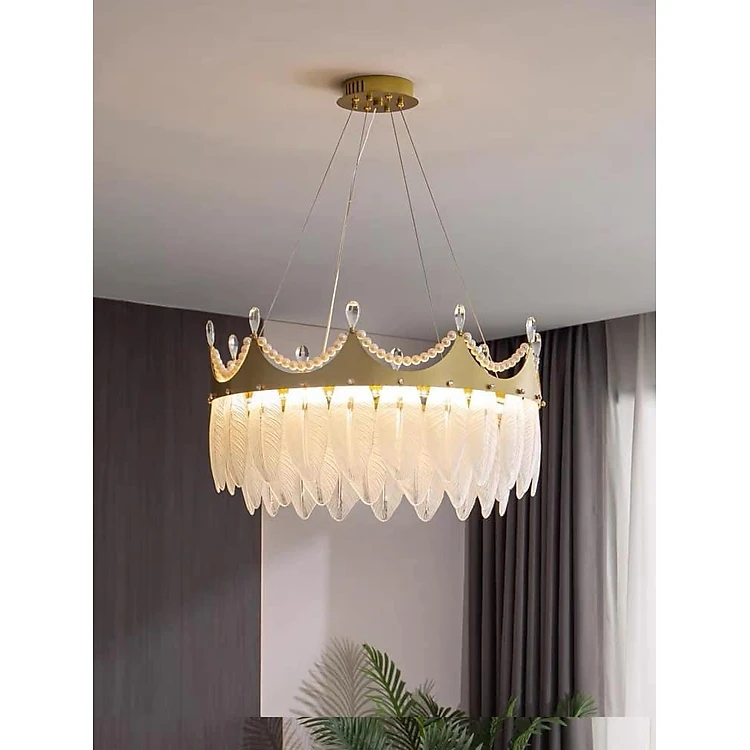 High-end interior decorative crown pendant light, suitable for all spaces