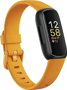 Fitbit Inspire 3 Health &-Fitness-Tracker with Stress Management, Workout Intensity, Sleep Tracking, 24/7 Heart Rate and more, Morning Glow/Black, One Size (S & L Bands Included)