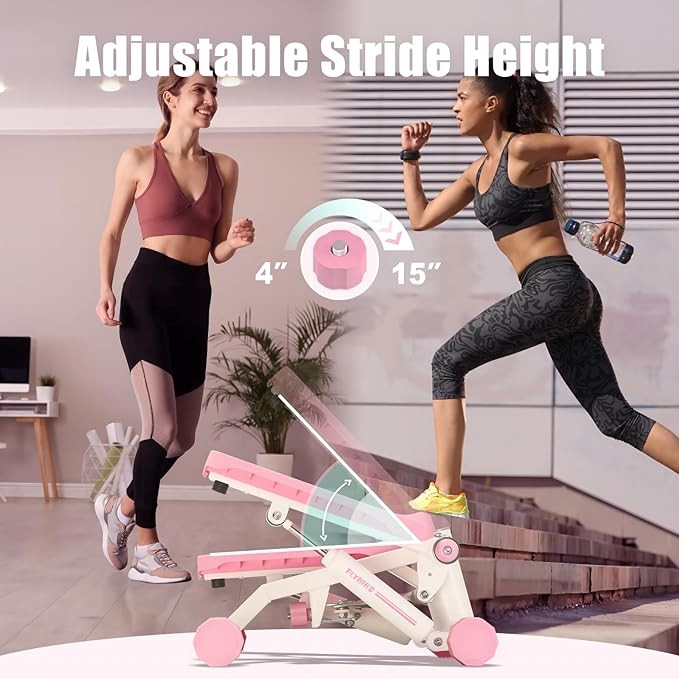 FLYBIRD Stepper for Exercise, Stair Stepper with Resistance Bands, Portable Mini Stepper with 330LB Loading Capacity, Adjustable Stride Height for Low-Impact Cardio Suitable for Full Body Workout