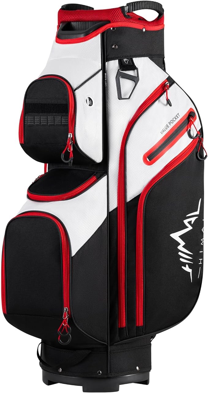 UNIHIMAL Golf Cart Bag, 15 Way Organizer Divider Top with Handles and Rain Cover