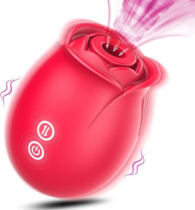 Sex Toys Rose Dildo Vibrator - Upgraded Adult Toys with 18 Sucking & Vibrating Modes for Women Clitoral Nipple, Rose Sucker Sex Stimulator G Spot Vibrators for Woman Couples Adult Sex Games