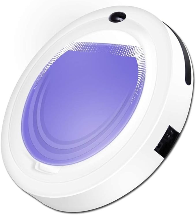 Mini Super-Thin Robot Vacuum Cleaner, Intelligent Sweeping Robotic Charging Vacuuming for Hard Floor Tile Medium-Pile Carpets-Purple (Color : Red) (Blue)