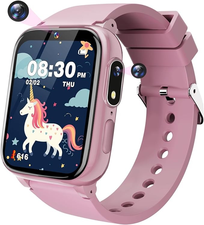 Sueseip Kids Smart Watches Girls Toys Age 6-8, HD Touchscreen Dual Cameras Kids Watch for Girls Ages 8-10, Kids Toy with 26 Games MP3 Learn Card for 5 6 7 8 9 Year Old Girls Christmas Birthday Gifts