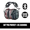 3M Pro-Protect + Gel Cushions Electronic Hearing Protector with Bluetooth Wireless Technology, NRR 26 dB, Black, Medium