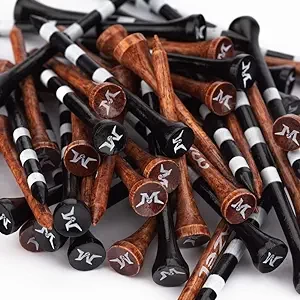 MAZEL Natural Wood/Bamboo Golf Tees 2 3/4 Inch & 3 1/4 Inch,Pack 50 or 120,Reduce Friction & Side Spin,More Durable and Stable Golf Tees