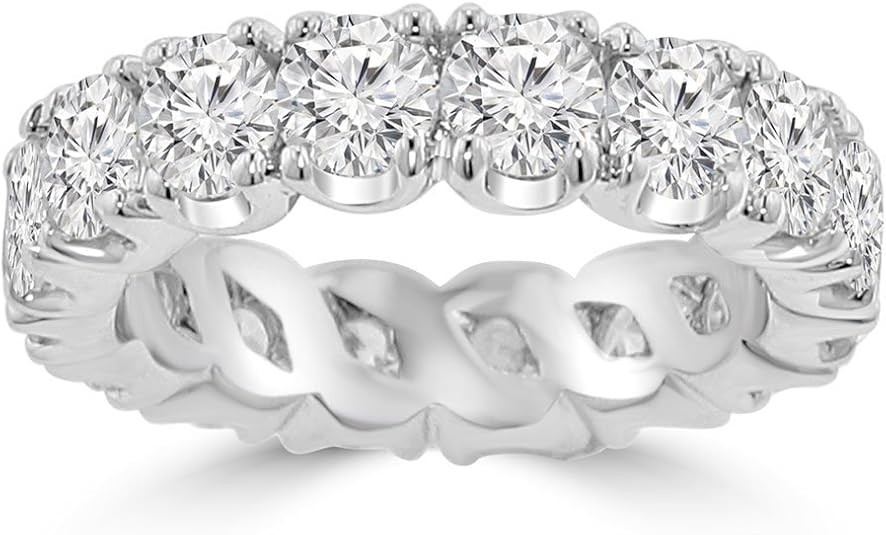 4.00 ct Ladies Round Cut Diamond Eternity Wedding Band Ring in Platinum