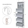 Univivi Door Hanging Organizer Nursery Closet Cabinet Baby Storage with 4 Large Pockets and 3 Small PVC Pockets for Cosmetics, Toys and Sundries (Grey)