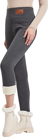 JK SUE JONES Women Winter Warm Thick Leggings Fleece Lined Stretchy Soft Thermal Sherpa Pants High Waist Tights