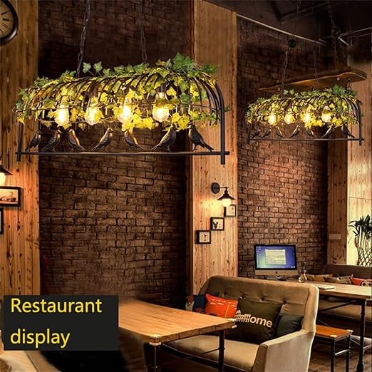 CHCDP Vintage Bird Pendant Light Iron American Industrial Bar Cafe Personality E27 Decor Hanging Aisle Nordic Lamp Birdcage lamp