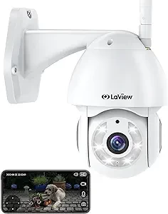 Security Camera Outdoor Wired Starlight Color Night Vision, 2K Cameras for Home Security AI Human Detection & Auto Tracking, IP65 Outdoor Camera 2-Way Audio, US Cloud, Compatible with Alexa