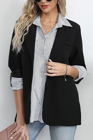 Diosun Womens Striped Button Down Shirts Classic Long Sleeve Stylish Collared Office Work Blouses Tops